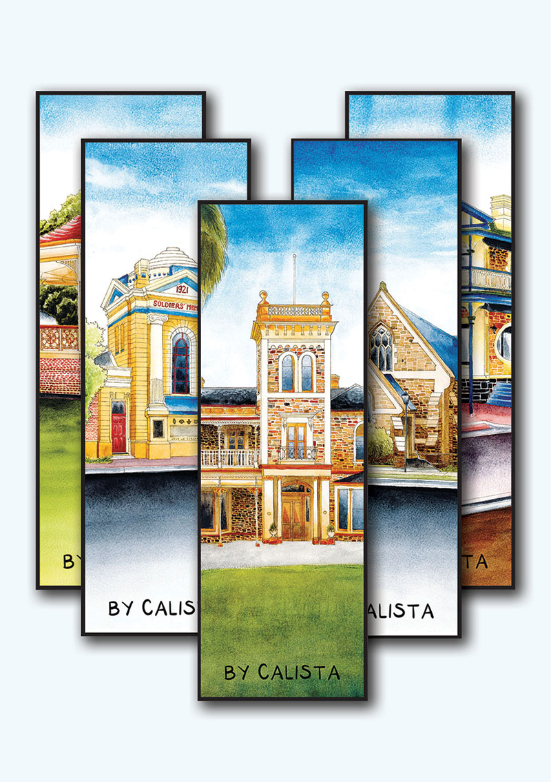 Charles Sturt Heritage Buildings Watercolour Painting Print Bookmarks