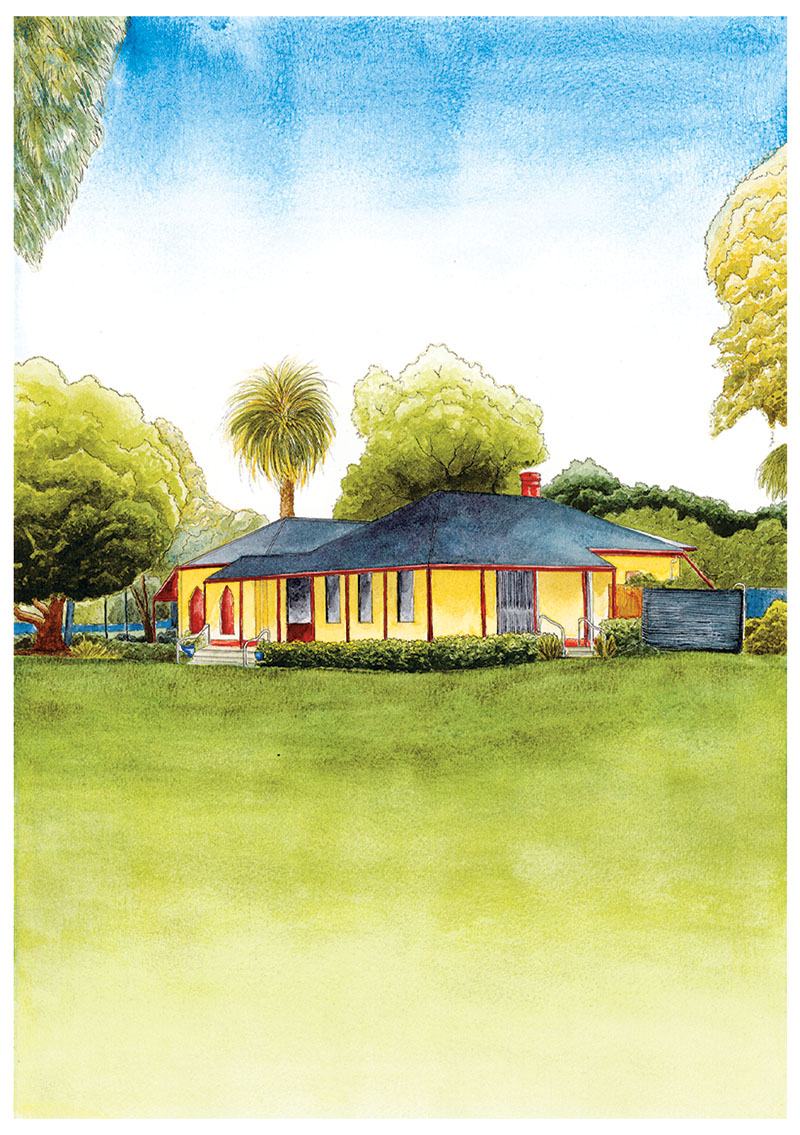 Charles Sturt Museum, watercolour painting Print by Adelaide Artist Calista Cox
