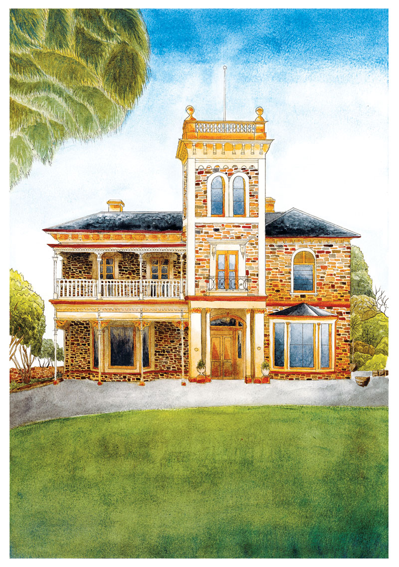 Watercolour Painting, the Brocas by Adelaide Artist Calista Cox